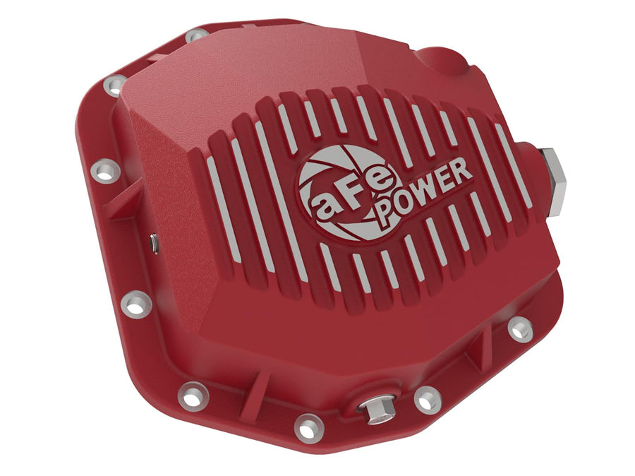 aFe POWER Rear Differential Cover Pro Series Red w/Machined Fins - #46-71000R - Jeep Wrangler (JL) 18-24 L4-2.0L (t)/ V6-3.6L (Dana M220)