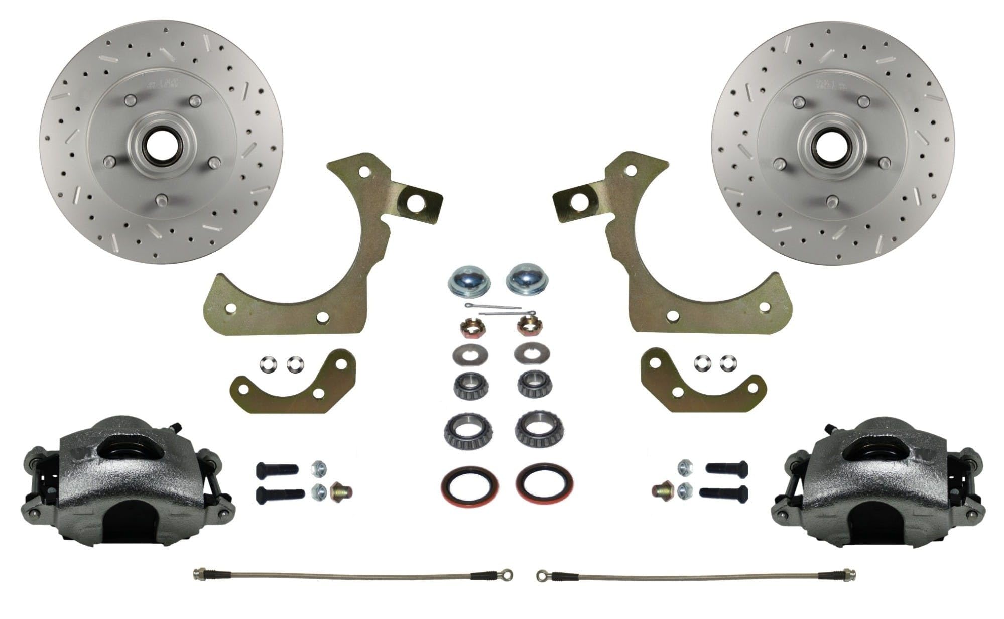 Maxgrip Cross Drilled and Slotted Rotors Leed Brakes Spindle Mount Kit