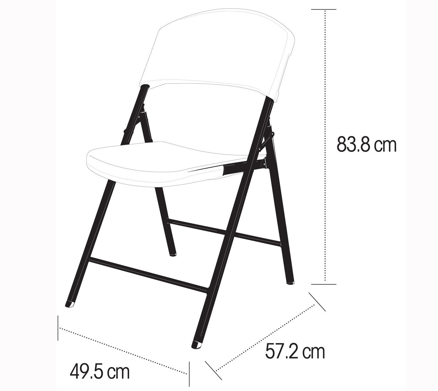 Contoured Lifetime Products Folding Chair, White