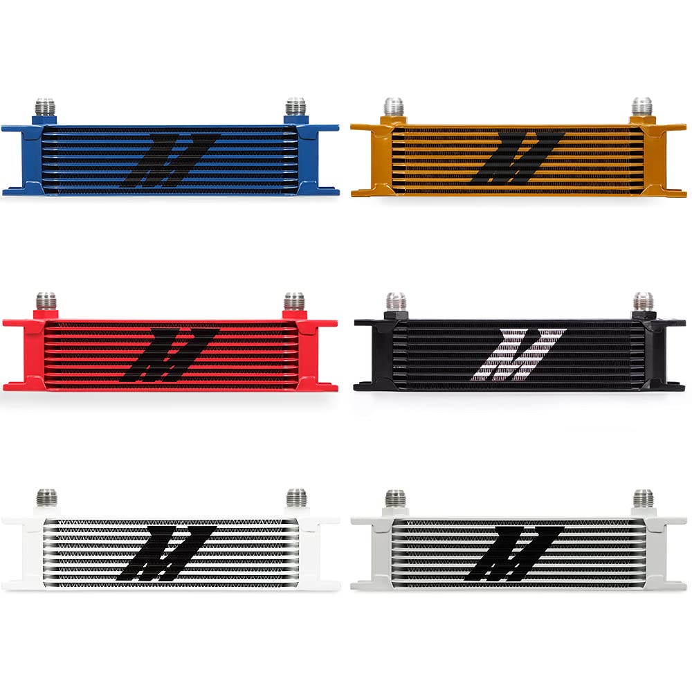 Universal Mishimoto 10 Row Oil Cooler, White