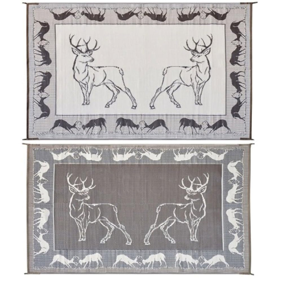 Ming's Mark Stylish PA1 Camping Deer Mat - 9' x 12', Black/Beige