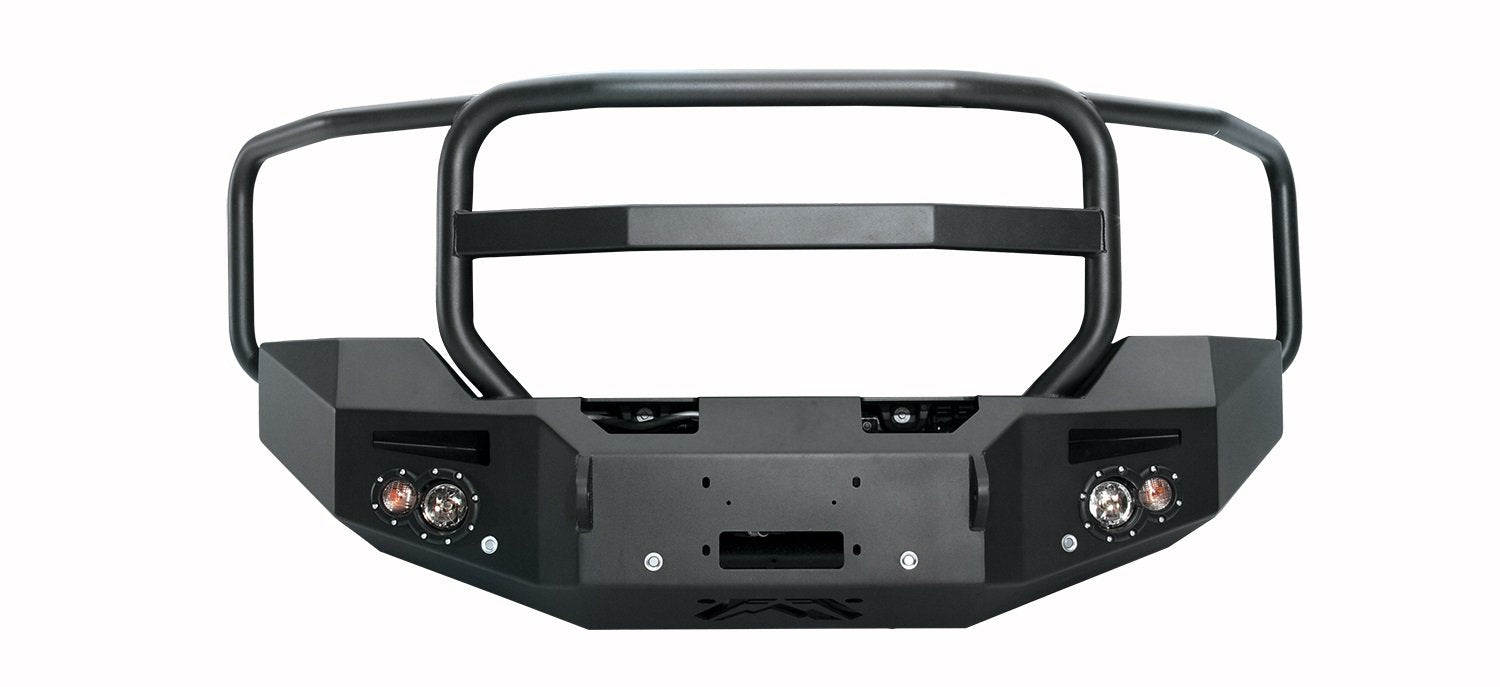 Fab Fours Premium Winch Front Bumper GM14-C3150-1 2 Stage Black Powder Coated w/Full Grill Guard w/Sensors