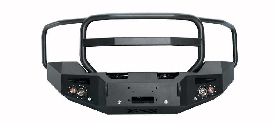 Fab Fours Premium Winch Front Bumper GM14-C3150-B Uncoated/Paintable w/Full Grill Guard w/Sensors [AWSL]