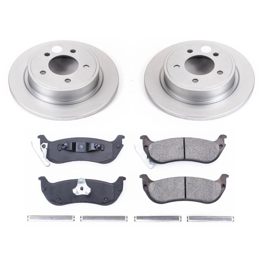 Power Stop Coated CRK3020 Brake Rotor & Ceramic Brake Pads- rear For Chrysler Pacifica 2004-2008 [Model Specific]