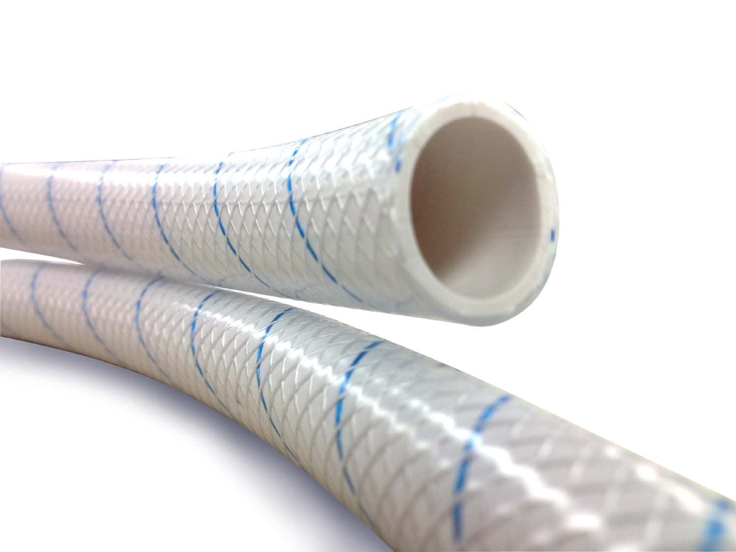Sierra International Blue-Tracer Clear White PVC Tubing Polyester Reinforced 3/4" x 25' Boating Hardware & Maintenance Supplies