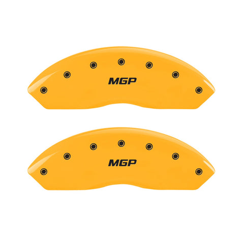 Caliper Covers MGP 23045SMGP Yellow Cover (Set of 4, Engraved Front and Rear: MGP, Yellow powder coat finish, black characters)
