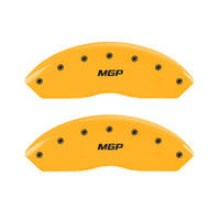 Caliper Covers MGP 25001SMGPYL Cover, Set of 4 (Yellow Engraved Front and Rear: MGP Powder Coat Finish Black Characters)
