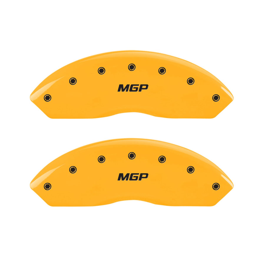 Caliper Covers MGP 54001SMGP Yellow (Set of 4, Engraved Front and Rear: MGP, Yellow powder coat finish, black characters)
