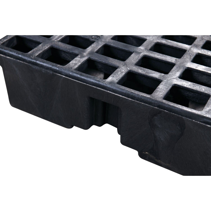 2 Eagle Drum Spill Platform with Forklift Pockets, 26.25"x51"x6.5", 30 Gallon Sump, 5,000 lbs. Load Capacity Containment Tray, Made in USA, Black, 1632B