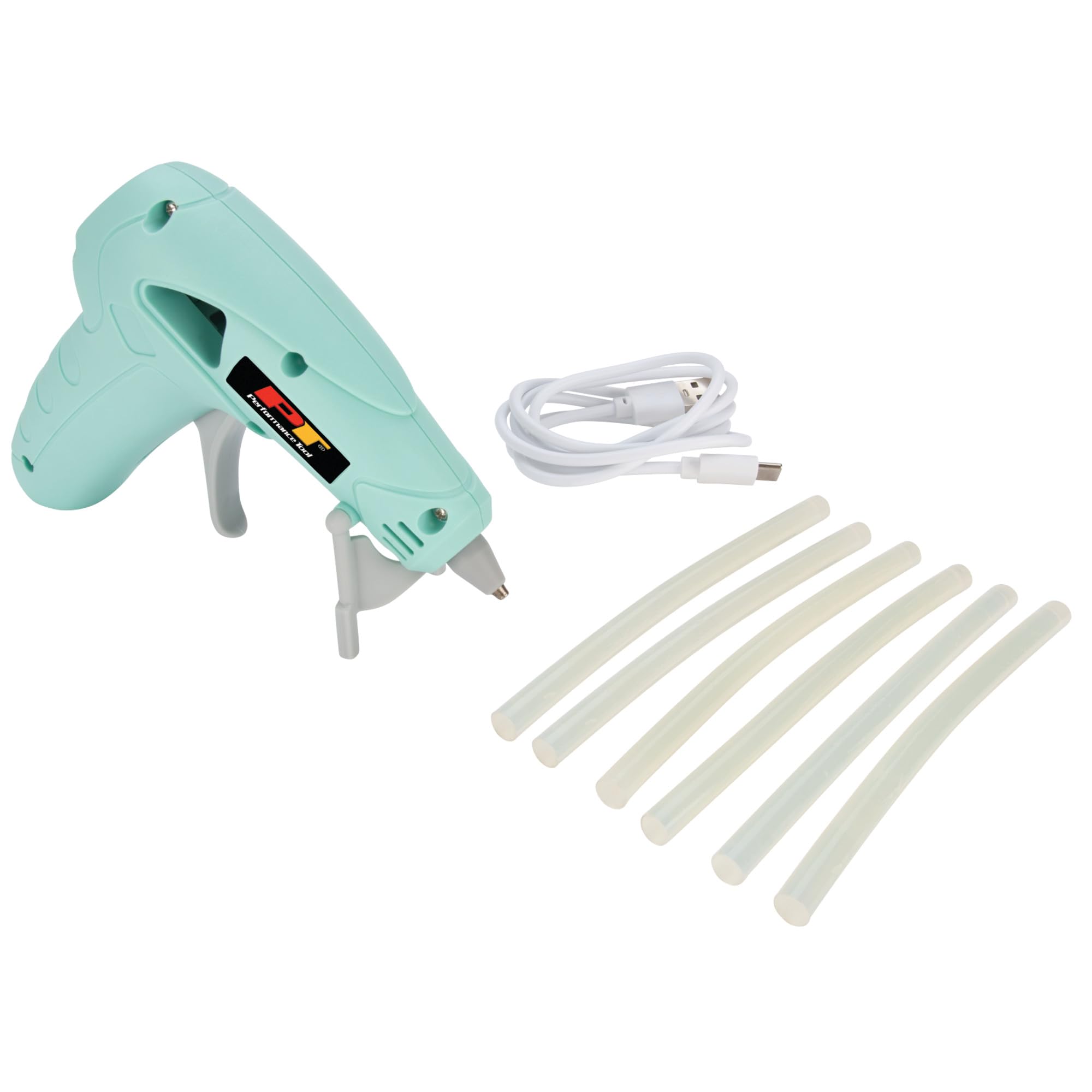 Cordless Hot Glue Gun Performance Tool W2083, USB-C Rechargeable, Quick Heating, Built-In Stand, with Glue Sticks, 1 Hour Cordless Run Time for Crafting, DIY, Home Improvement, and Automotive Tasks