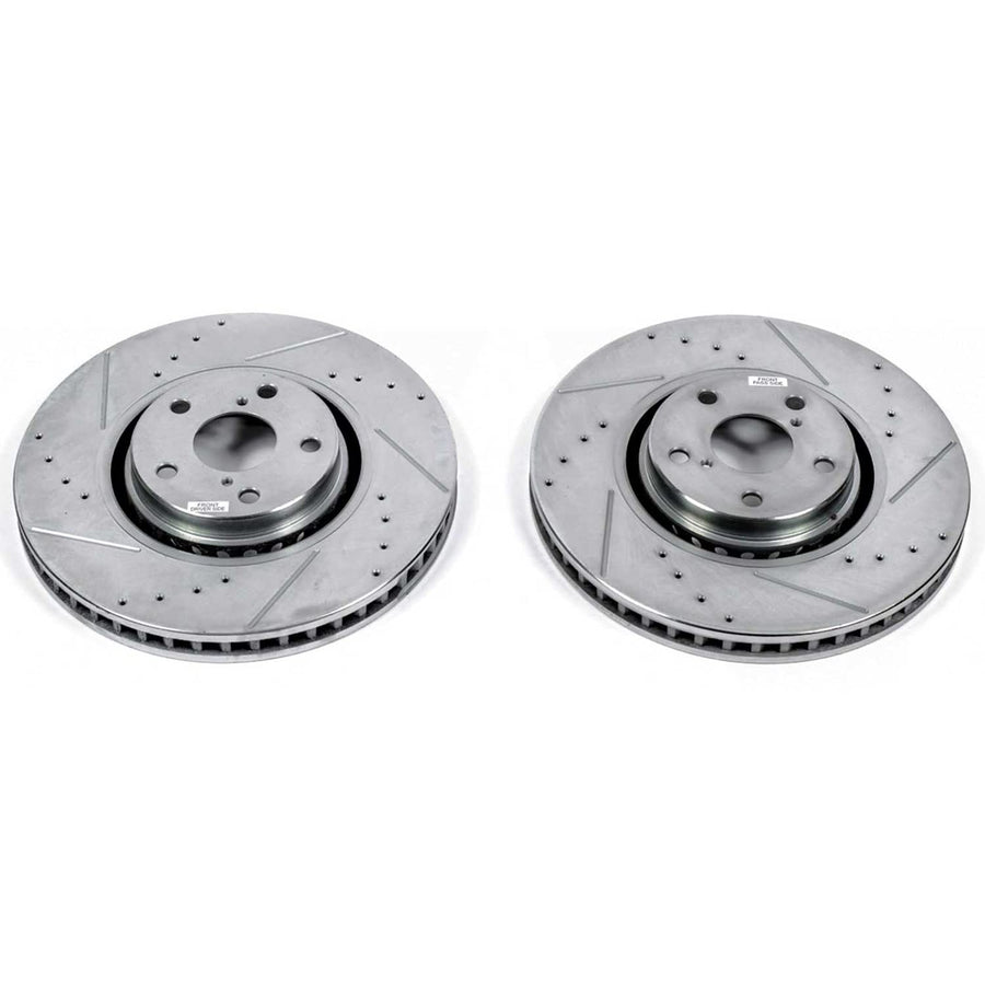 07-11 Lexus GS350 Power Stop Front Drilled & Slotted Evolution Rotors - Pair