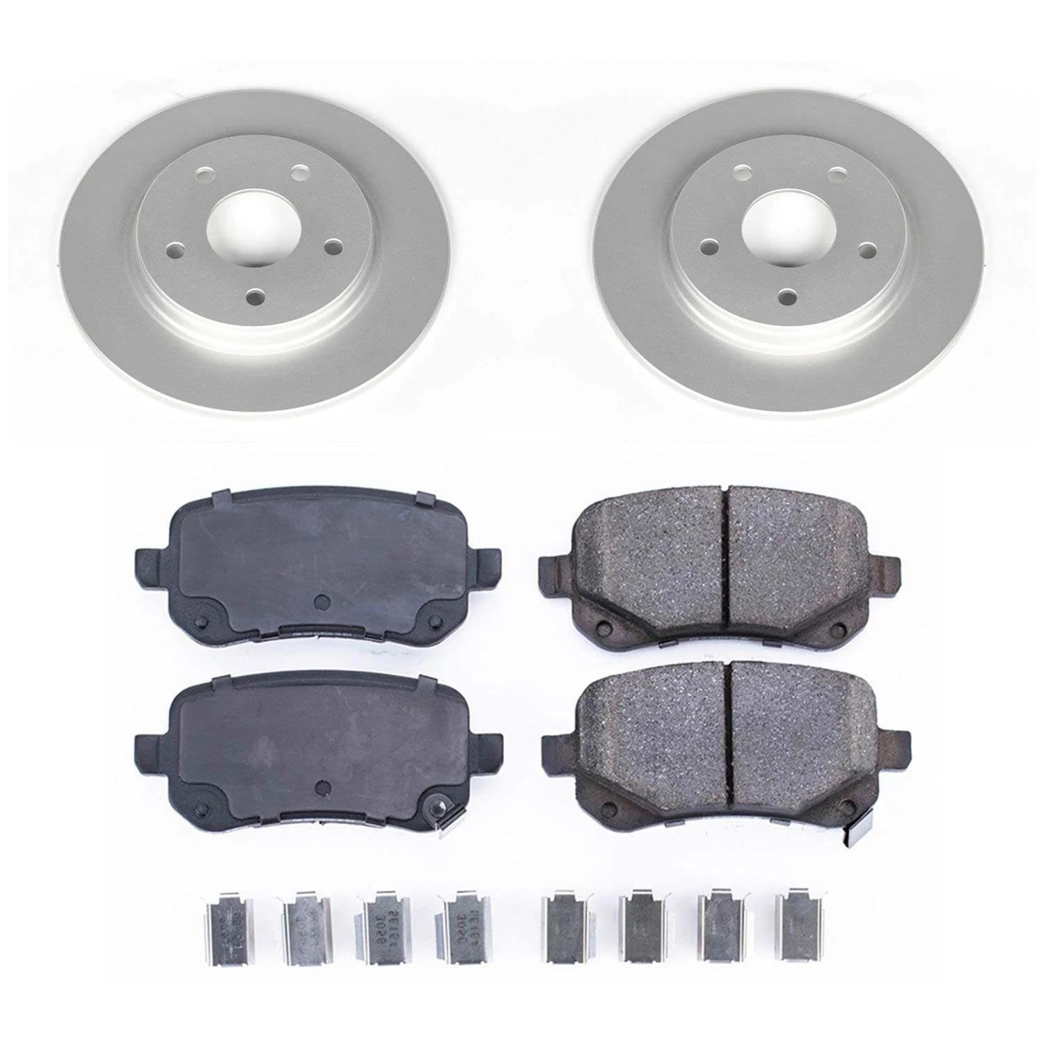 Power Stop CRK4569 Brake Rotor & Coated Ceramic Brake Pads- rear For Chrysler Town & Country, Dodge Grand Caravan, Dodge Journey, VW Routan [Model Specific]