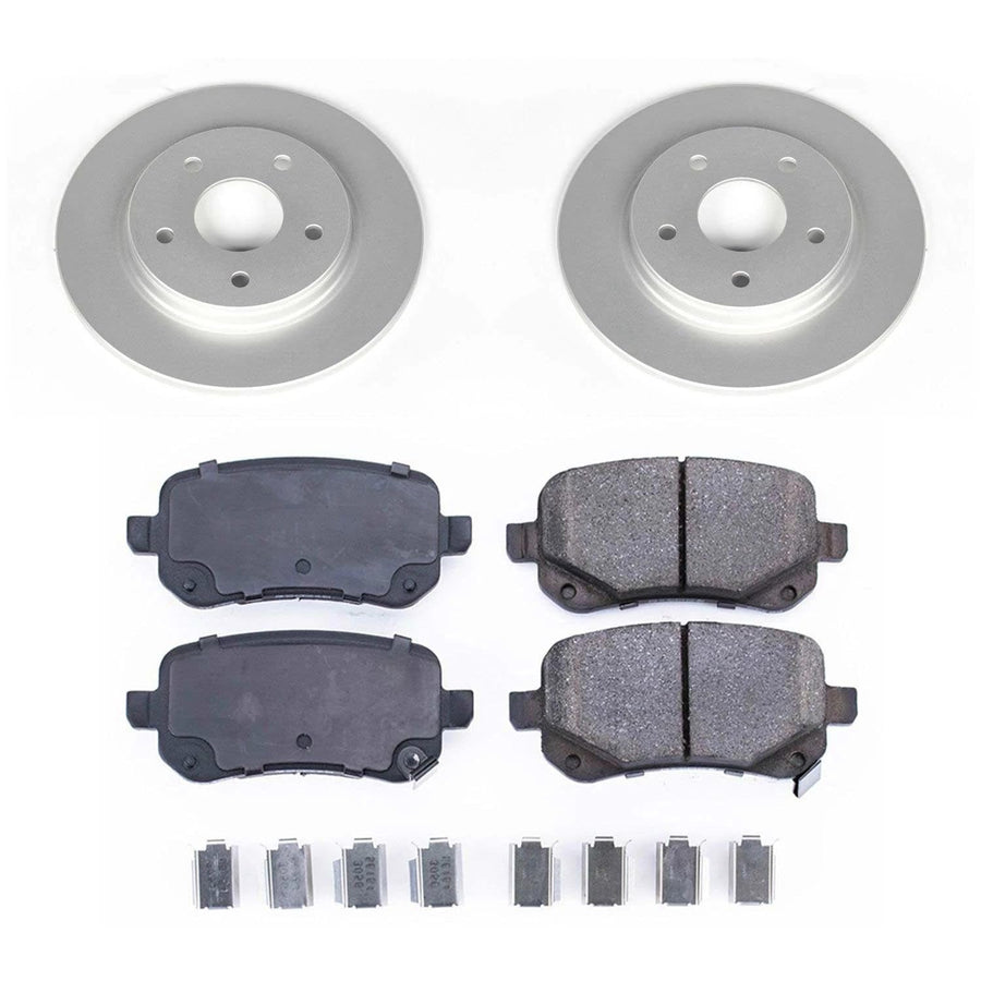 Power Stop CRK4569 Brake Rotor & Coated Ceramic Brake Pads- rear For Chrysler Town & Country, Dodge Grand Caravan, Dodge Journey, VW Routan [Model Specific]