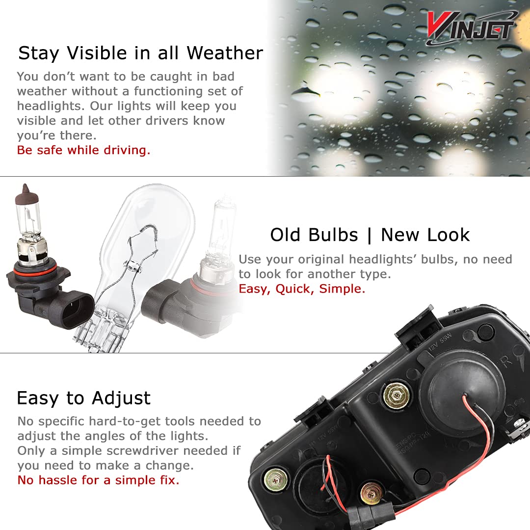 Winjet LED DRL Halo Projector Headlights Compatible with [1994 1995 1996 1997 Acura Integra]