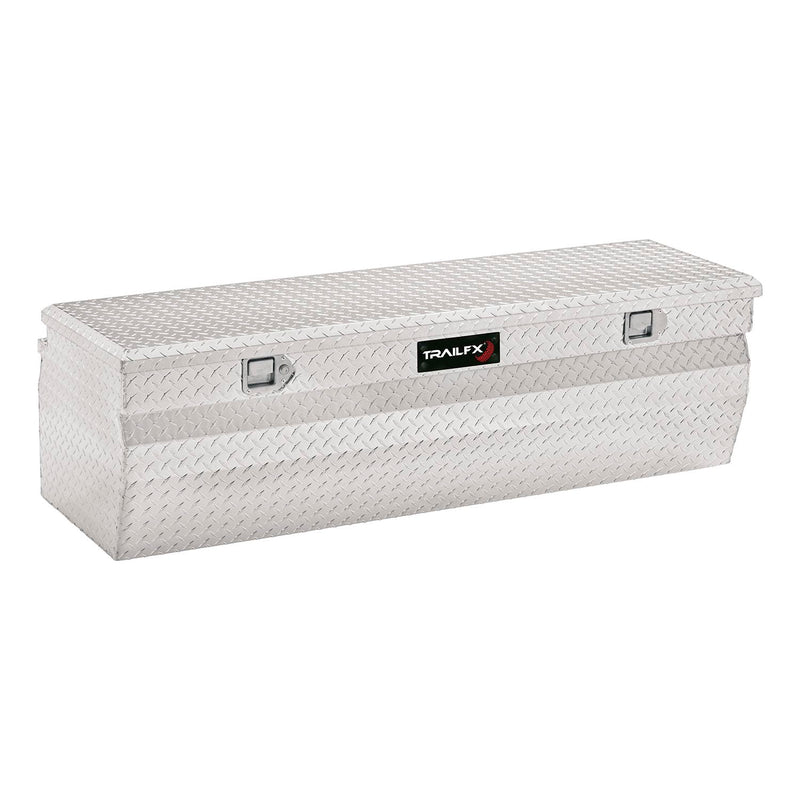 Angled Chest Tool Box Trailfx Single Lid with Struts Polished 16-Gauge Diamond Tread Aluminum 13.5 Cubic Foot 54 Inch Length x 19-7/8 Inch Width x 17-1/8 Inch Height Bright Finish 150581
