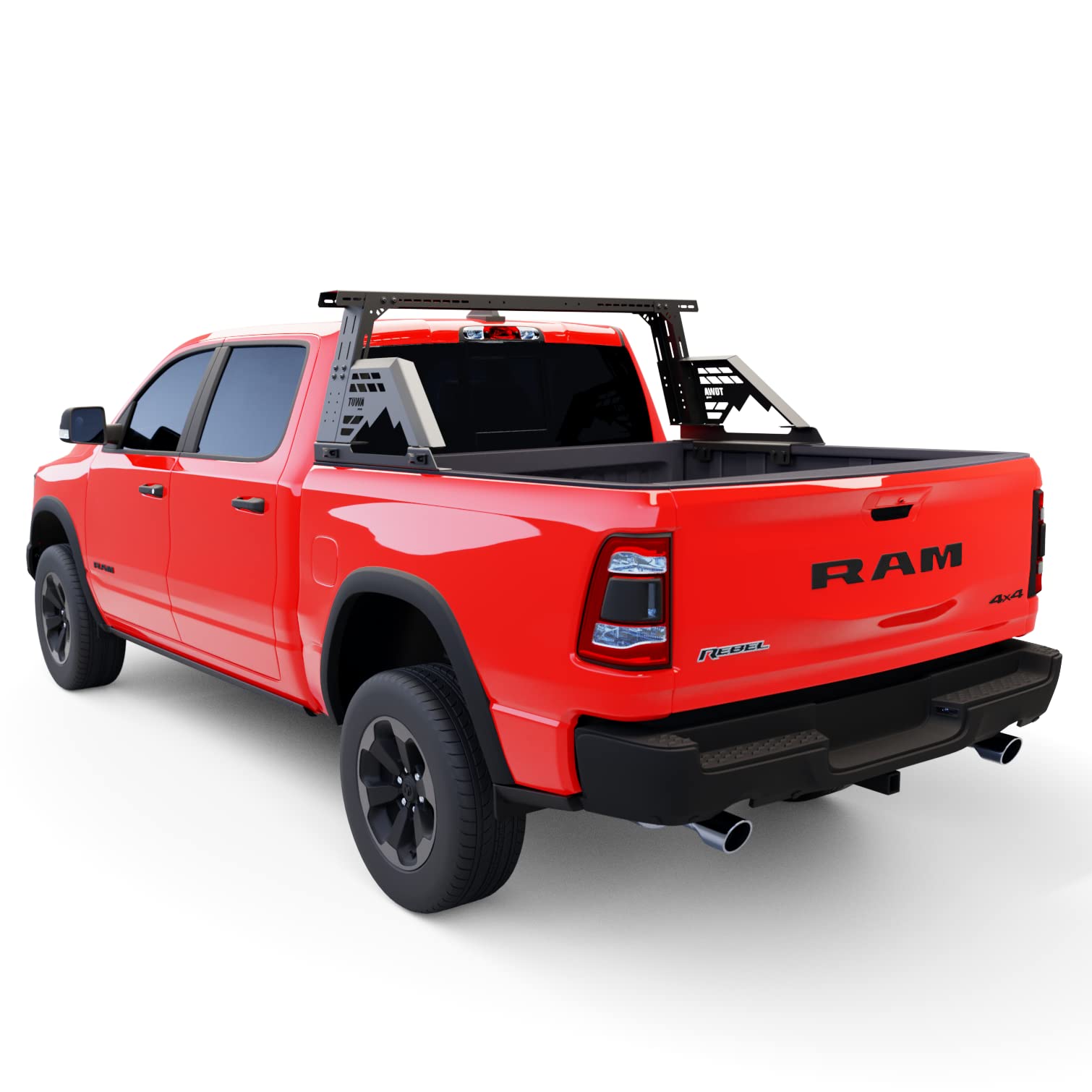 Moab Chase Rack TUWA Pro Height Adjustable for Full Size Truck, Carbon Steel Truck Roll Bar for Light Attachments and Accessories, Headache Rack, Ladder Rack, Cargo Carrier, Overland Rack, Black