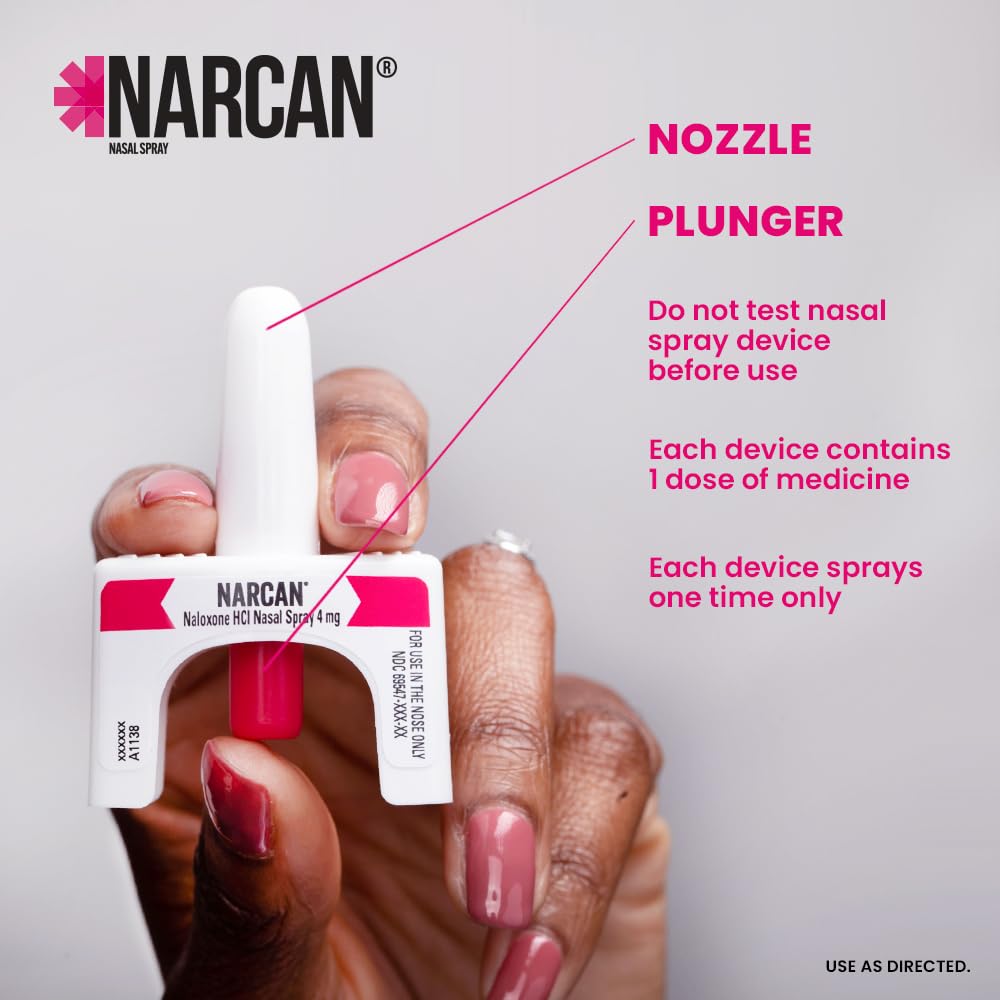 NARCAN 4 mg Nasal Spray, Emergency Treatment of Opioid Overdose, 2 Single-Dose Devices