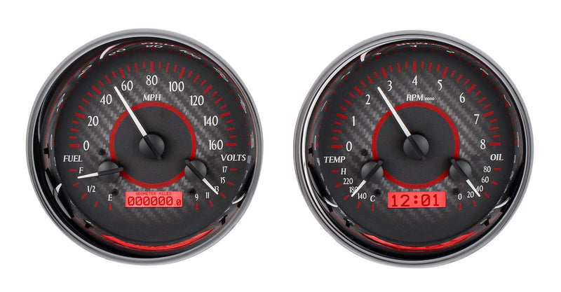 VHX Dual Round Universal System, Carbon Fiber Face - Red Display