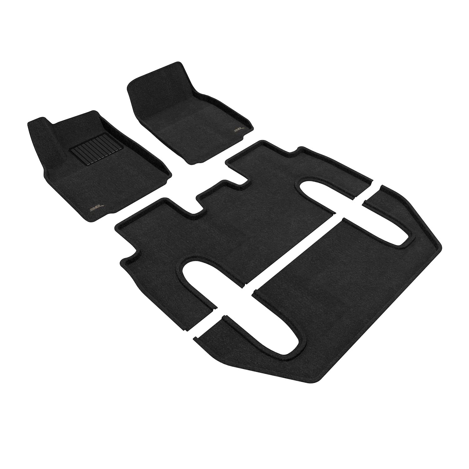 3D MAXpider Elegant Custom Fit Floor Mat (Black) Compatible with Tesla Model X 6-Seat 2022-2026 - Full Set