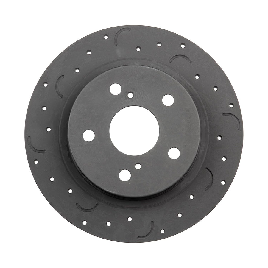 Talon Cross-Drilled and Slotted Solid Rotor, Hawk Performance Brakes, 10.98 in. Diameter, 1.66 in. Height