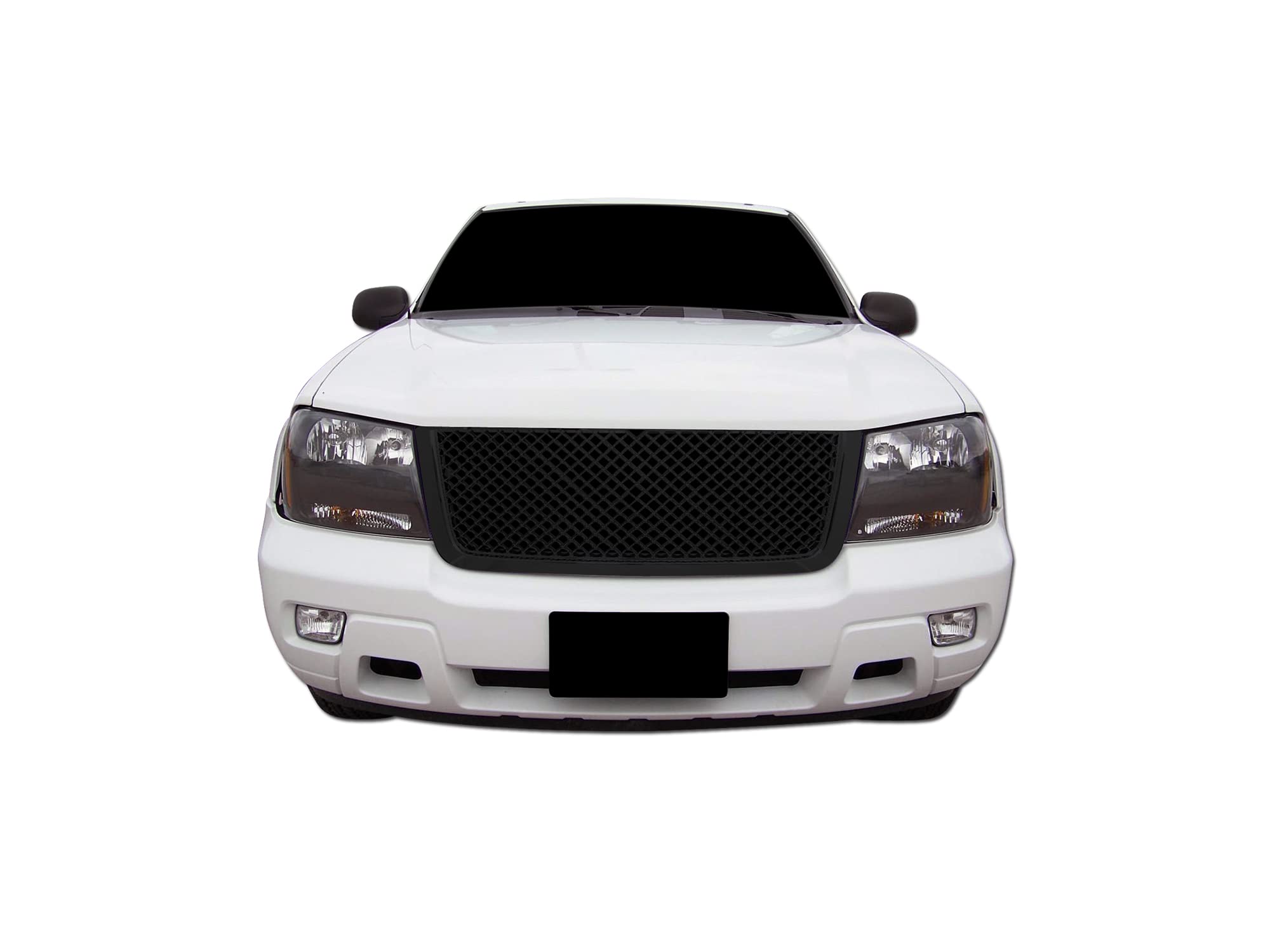 Mesh Front Hood Grille Armordillo USA 7147461 - Gloss Black Fits 2006-2009 Chevy Trailblazer