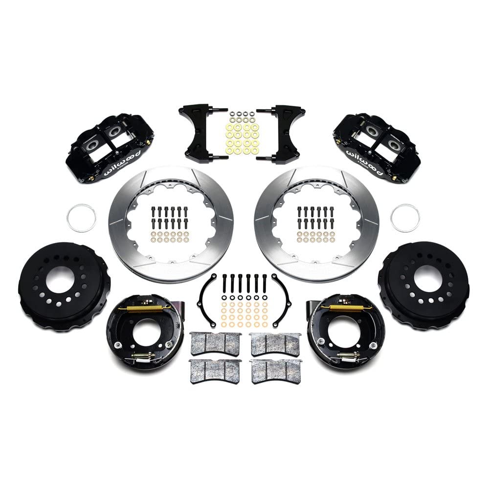 Rear P-Brk Kit, FNSL4R, 12.88", Drilled, Red