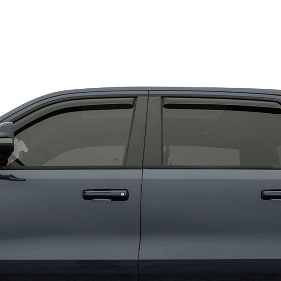 Off Road Black Horse [BHOR] in Channel Rain Guards/Wind Deflectors Compatible with 2013-2018 Nissan Pathfinder Smoke 4 PCs - 141531-IN