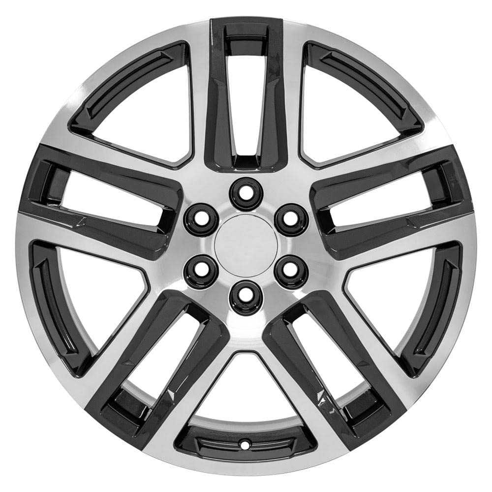 22 Inch OE Wheels CV63 Rim Fits Silverado 1500 Z71 Style 6x139.7 22x9 Gloss Gunmetal Machined - Hollander 5913 (1)