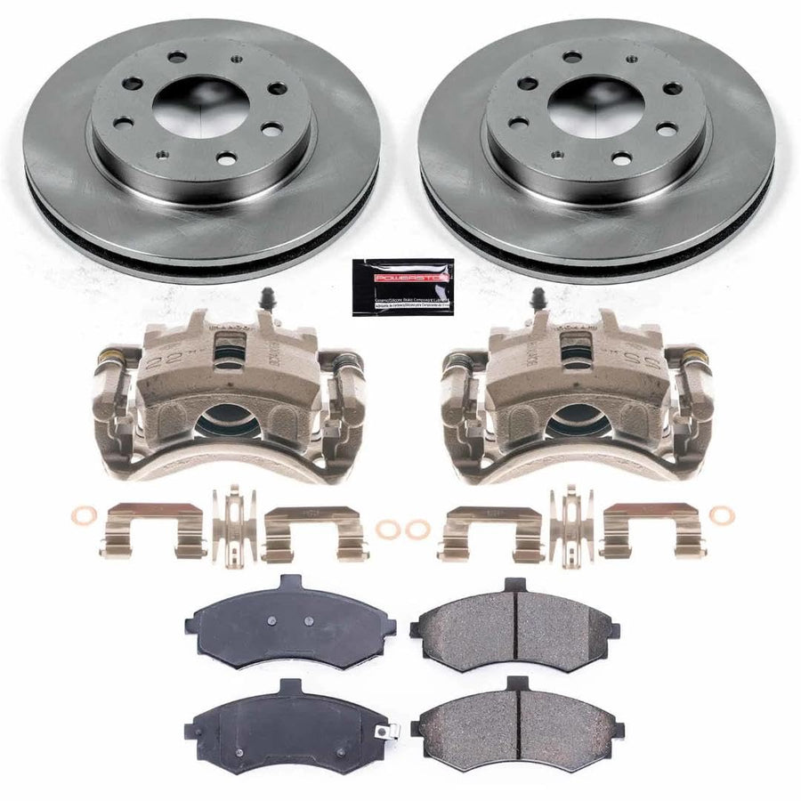 Power Stop KCOE1093A Front Caliper Kit-Replacement Rotors, Ceramic Brake Pads, Autospecialty Calipers For Hyundai Elantra 2003-2005 [Model Specific]