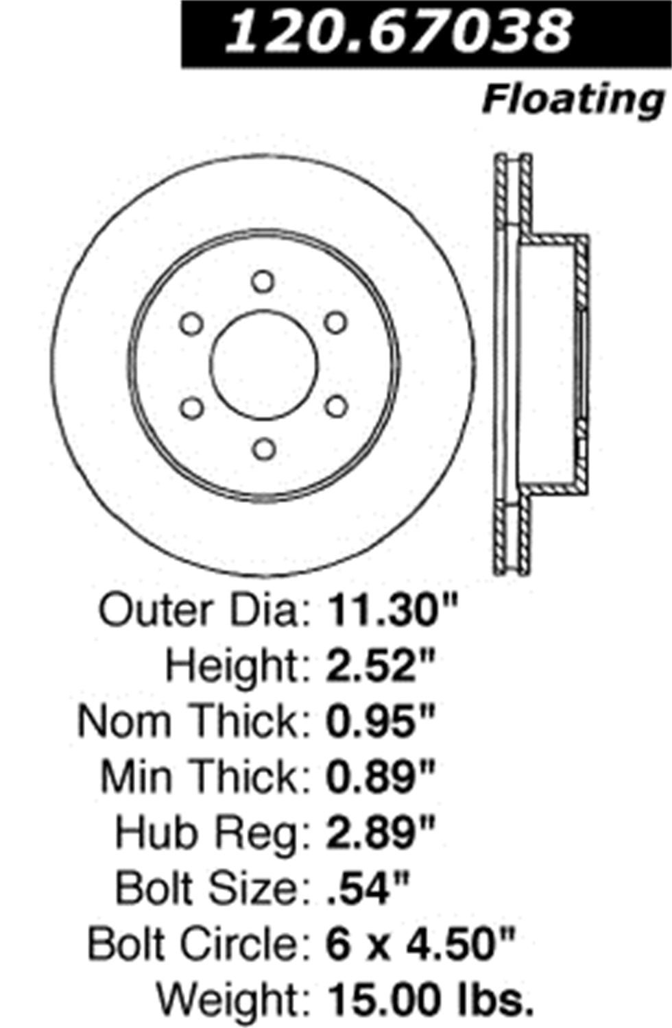 Sport StopTech Cross Drilled Brake Rotor; Front Right 128.67038R