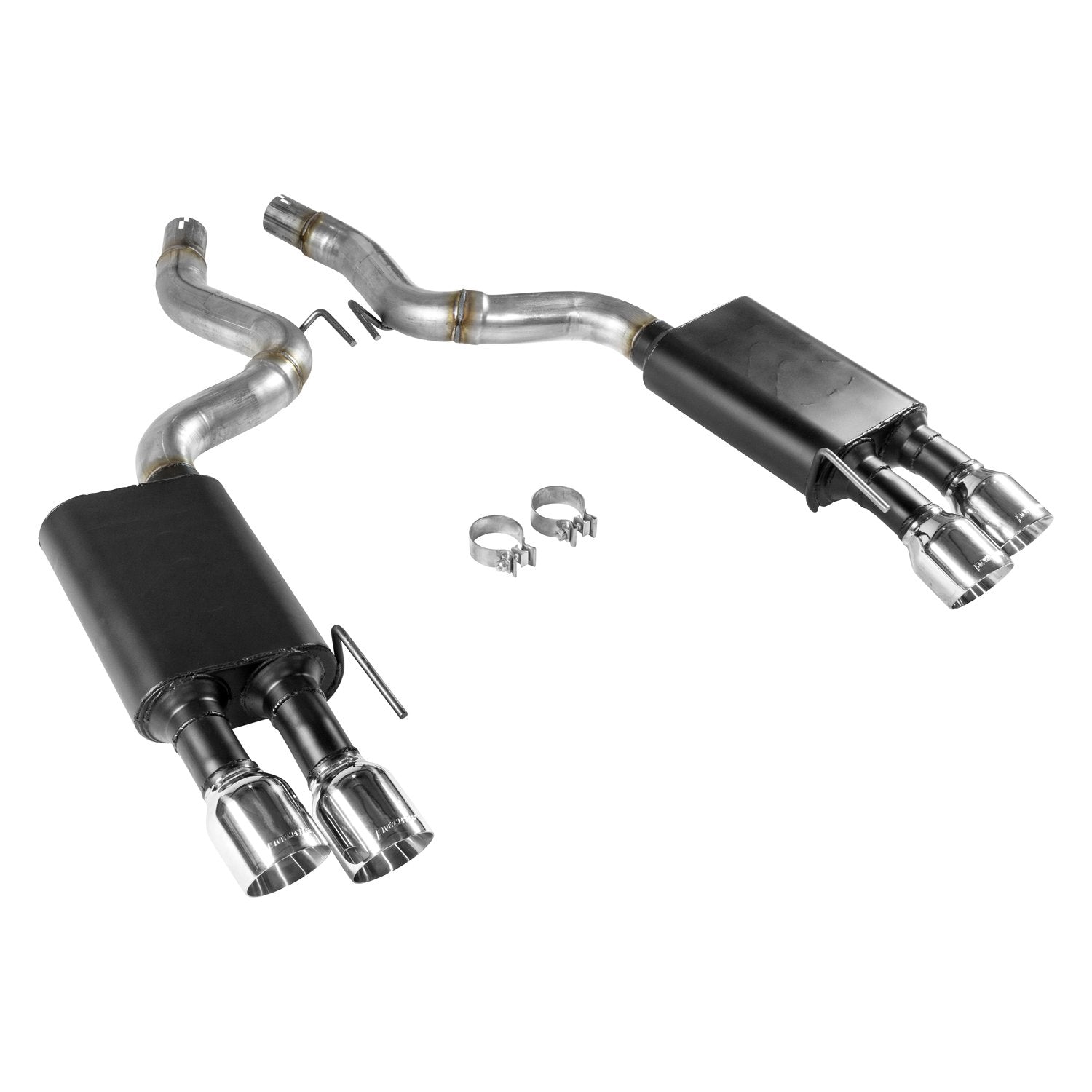 American Thunder Flowmaster 817807 Axle-Back Exhaust Kit 3 Inch 409 Stainless Steel 4 Inch Polished Tips Compatible with 2018-2024 Mustang GT 5.0L without Factory Active Performance Exhaust Valves