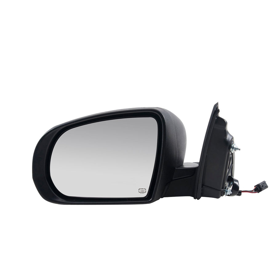 Mirror Driver Side for Jeep Cherokee, Textured Black, Code GTB, Foldaway, w/o Memory, w/o Blind spot Detection System, Heated Power