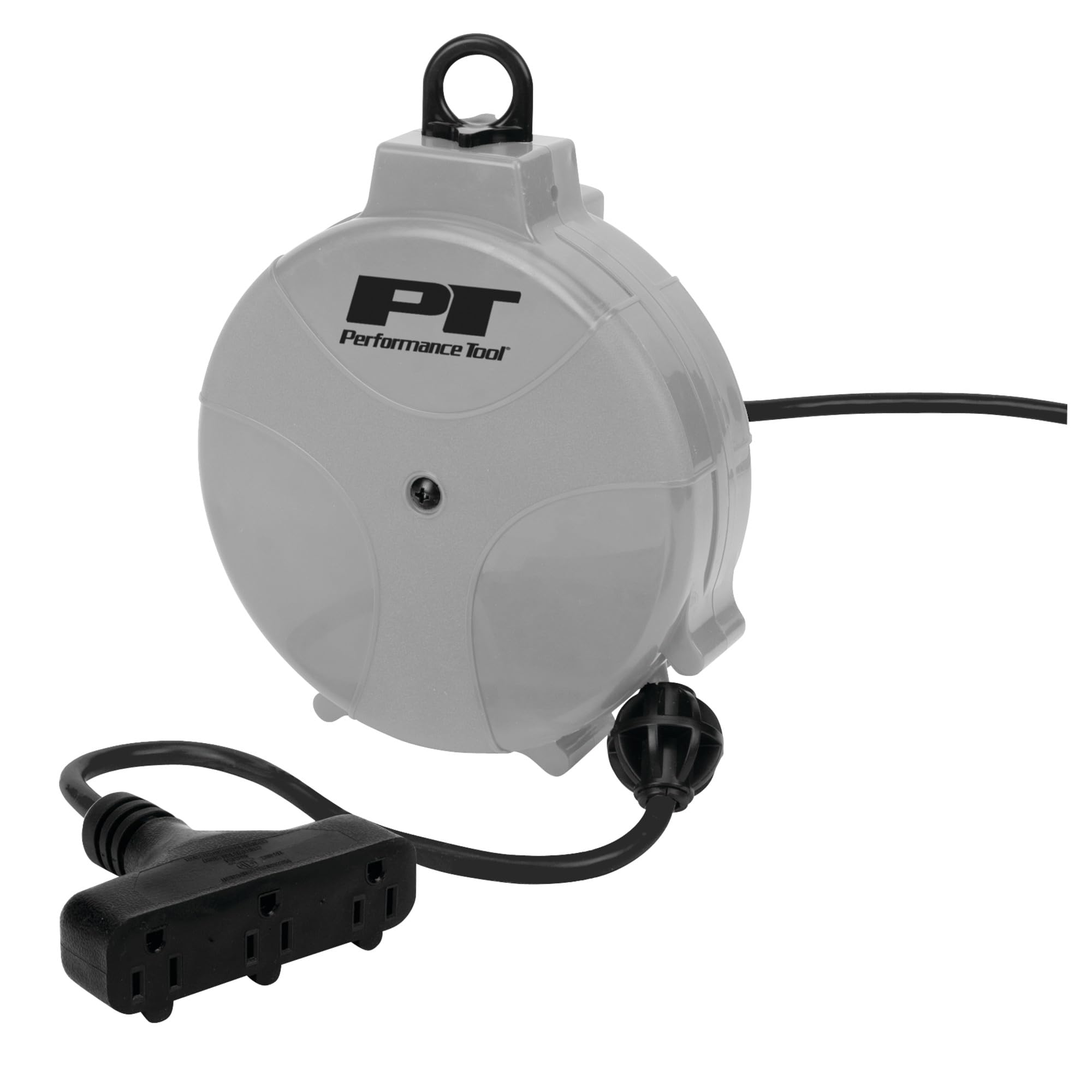 20' Performance Tool W2275 18GA Retractable Cord Reel with Spring Loaded Auto-Rewind