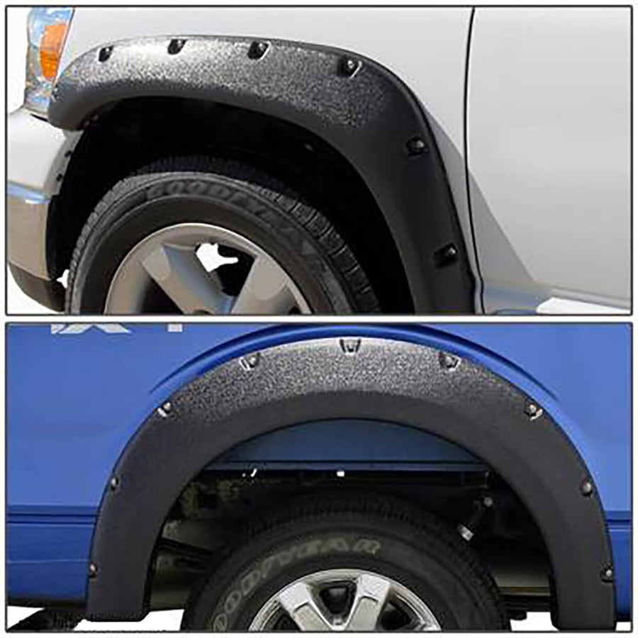 Textured Black FENDER FLARES Black Compatible with 2004-2008 Ford F-150-FF-FOF1T-04