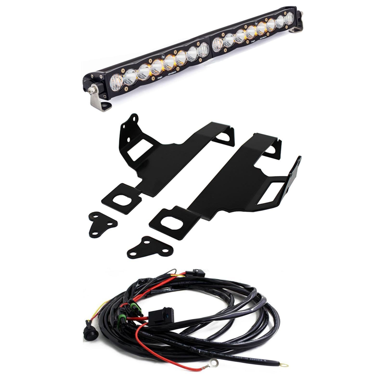 Baja Designs 20-inch S8 LED Bar Bumper Light Kit for Ford F-250/350 Super Duty 2011-16 Truck (Driving/Combo; Clear)