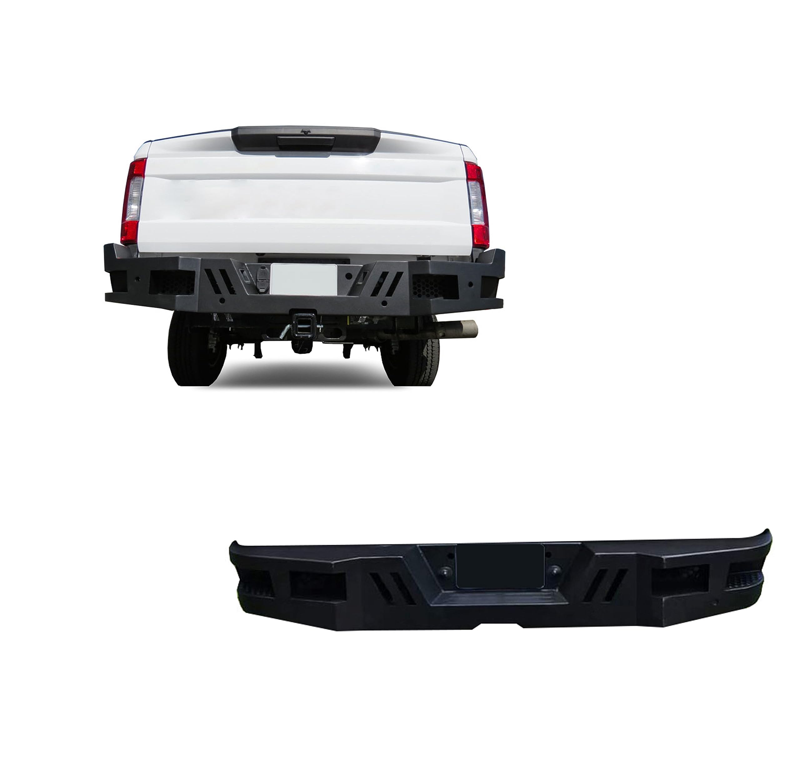 Super Heavy Duty Black Horse Armour Rear Bumper Matte Black Compatible with 2017-2024 Ford F-250 Super Duty|2017-2024 Ford F-350 Super Duty-ARB-F217