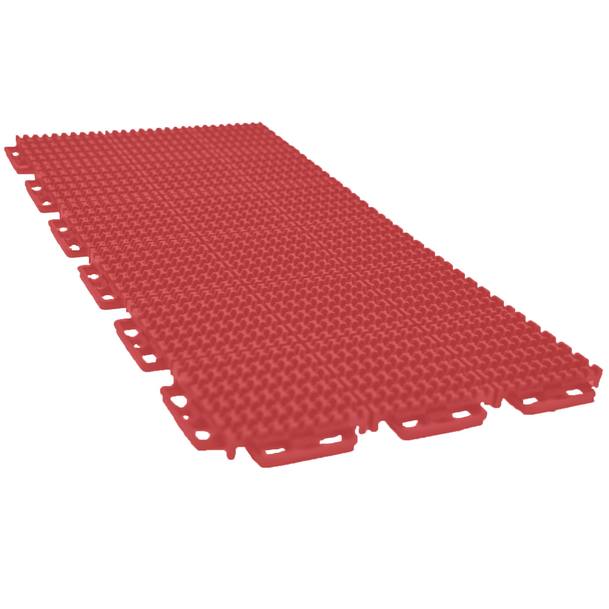 ProTech Caliber XT Garage Flooring Traction Tiles, 9” x 18” Interlocking Tiles, Red, 8-Pack