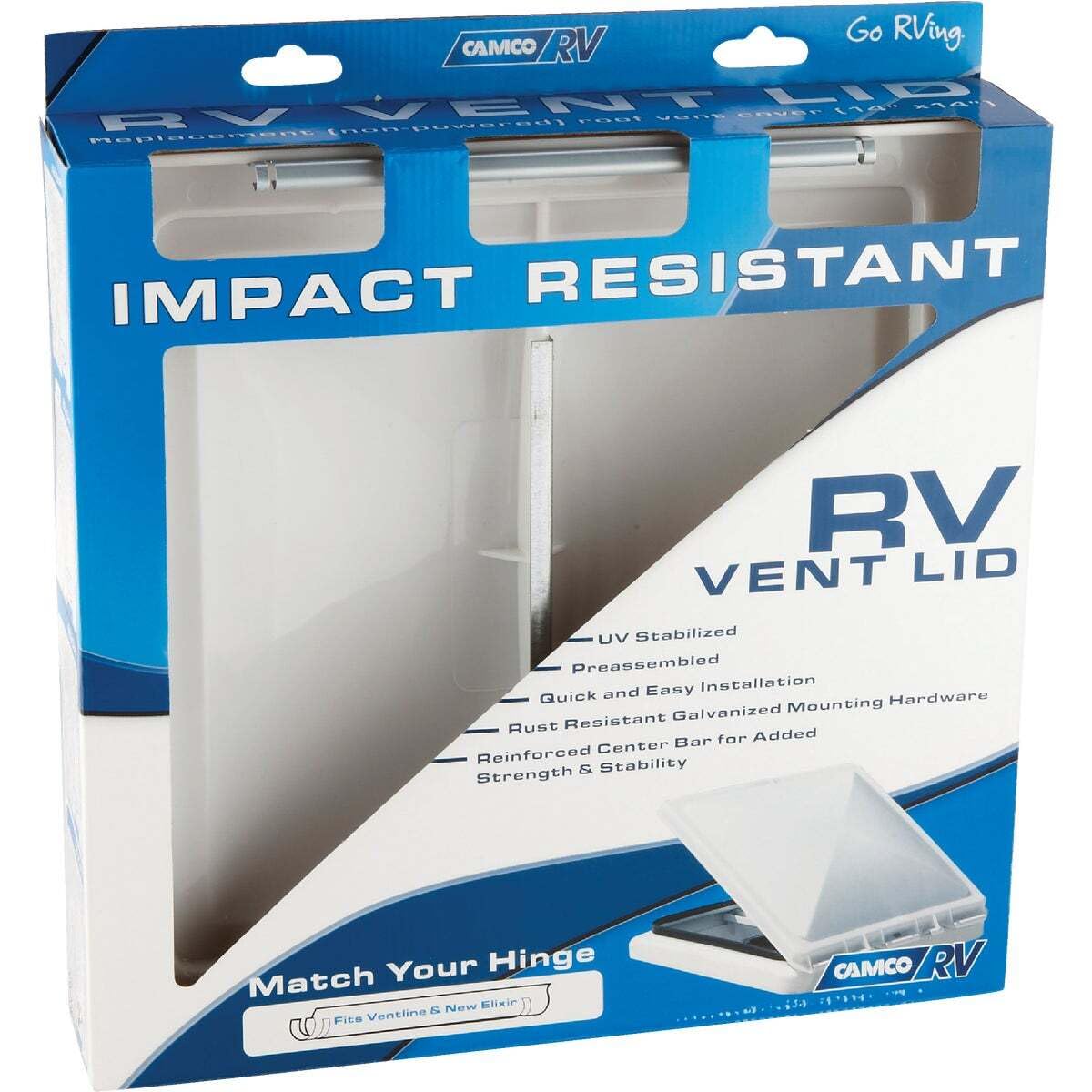 White Polypropylene Camco RV Vent Lid
