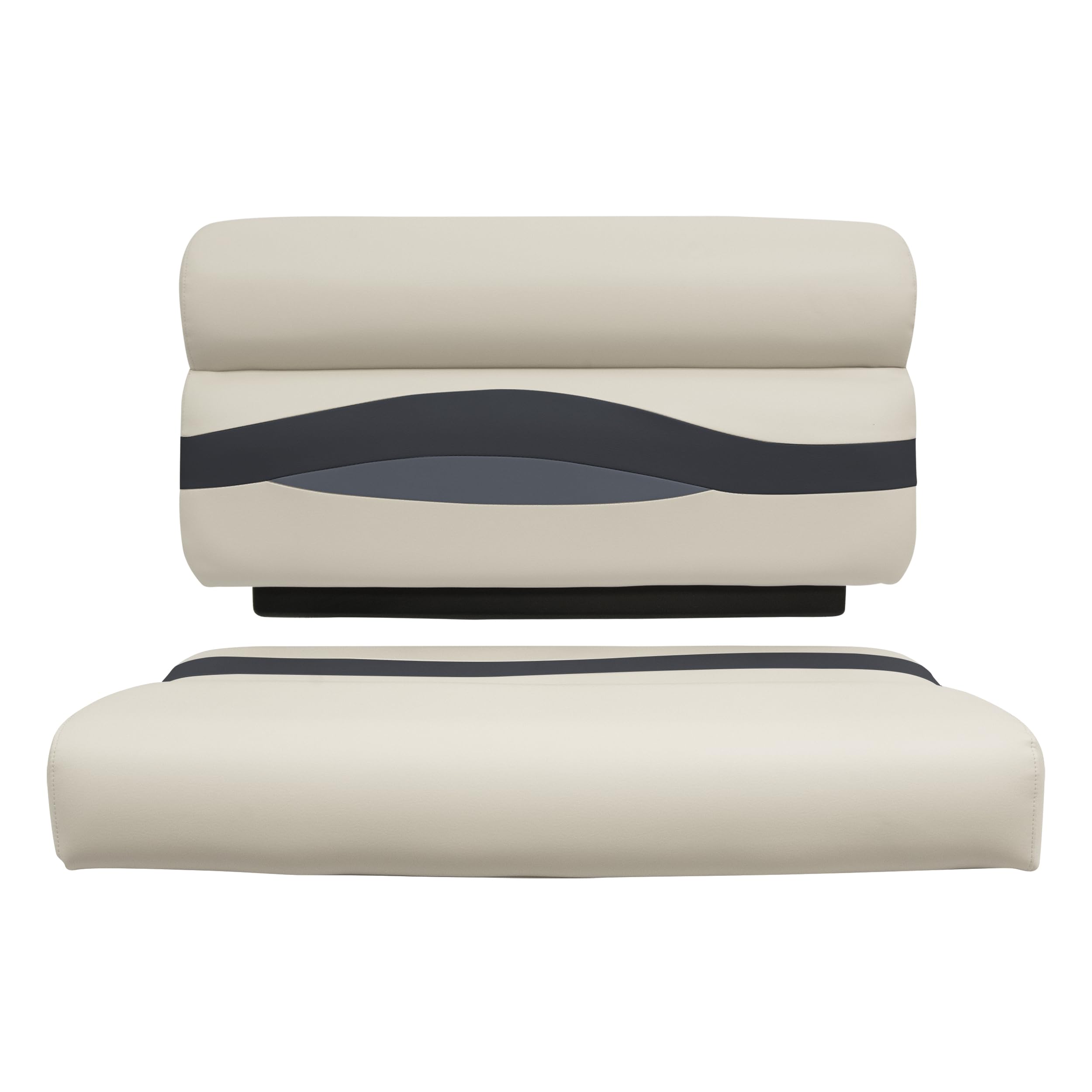 Wise Premier Series BM1144-986 Pontoon 36" Bench Seat Cushion Set, Platinum/Spectra Navy/Cobalt