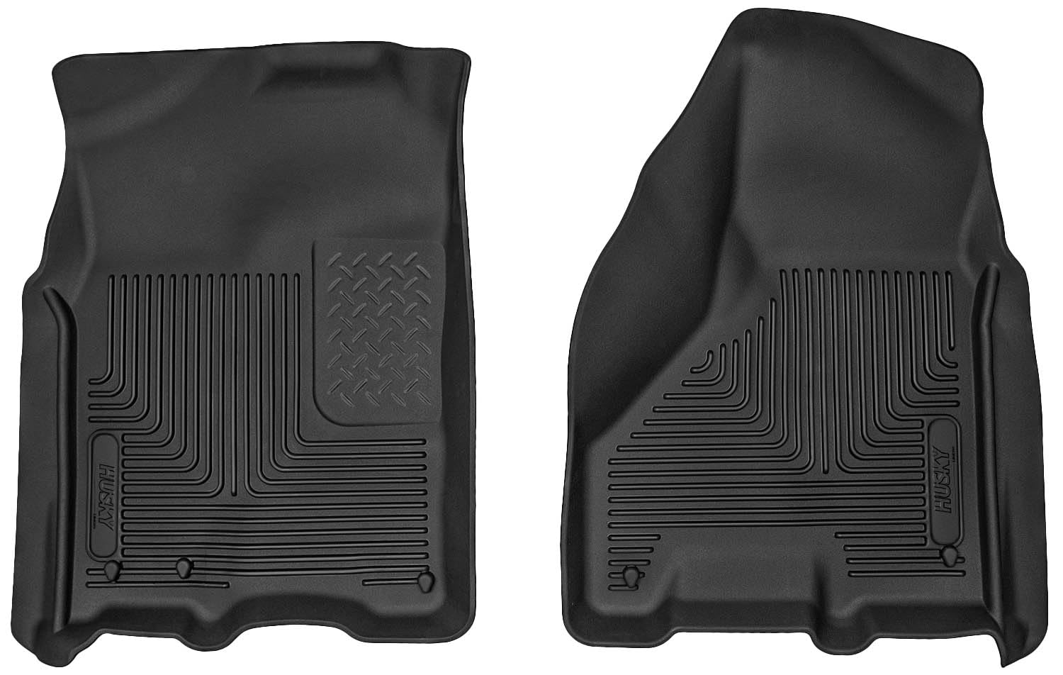 Husky Liners Floor Mats X-act Contour | Fits 2009-2024 Dodge Ram 1500 (19-24 Classic Body Only) 2010-2018 Dodge Ram 2500/3500 Mega/Crew Cab | Front Row, 2-pc Black - 53511