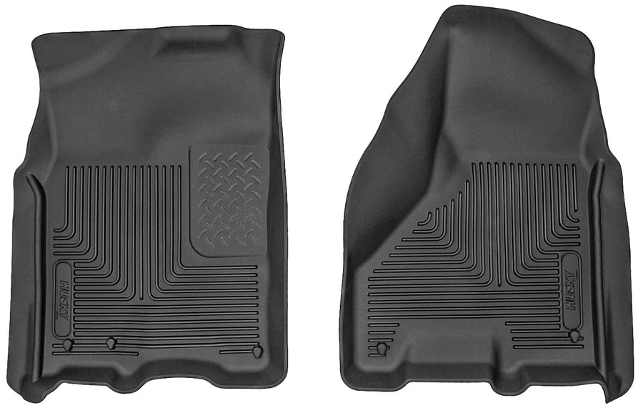Husky Liners Floor Mats X-act Contour | Fits 2009-2024 Dodge Ram 1500 (19-24 Classic Body Only) 2010-2018 Dodge Ram 2500/3500 Mega/Crew Cab | Front Row, 2-pc Black - 53511
