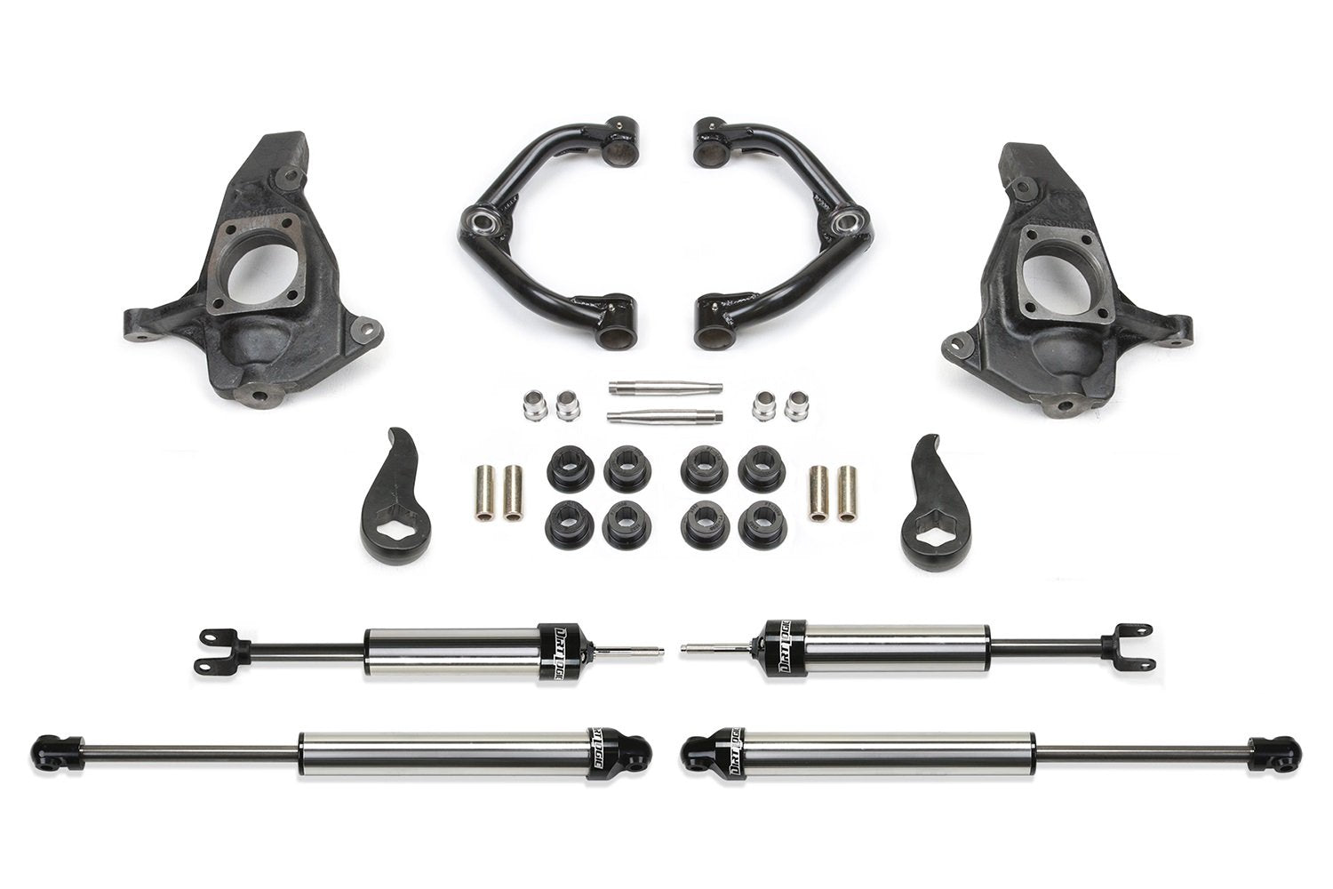 Fabtech Uniball K1065DL Control Arm Lift System 4 in. Lift Incl. Uniball Upper Control Arms And DLSS Shocks Uniball Control Arm Lift System
