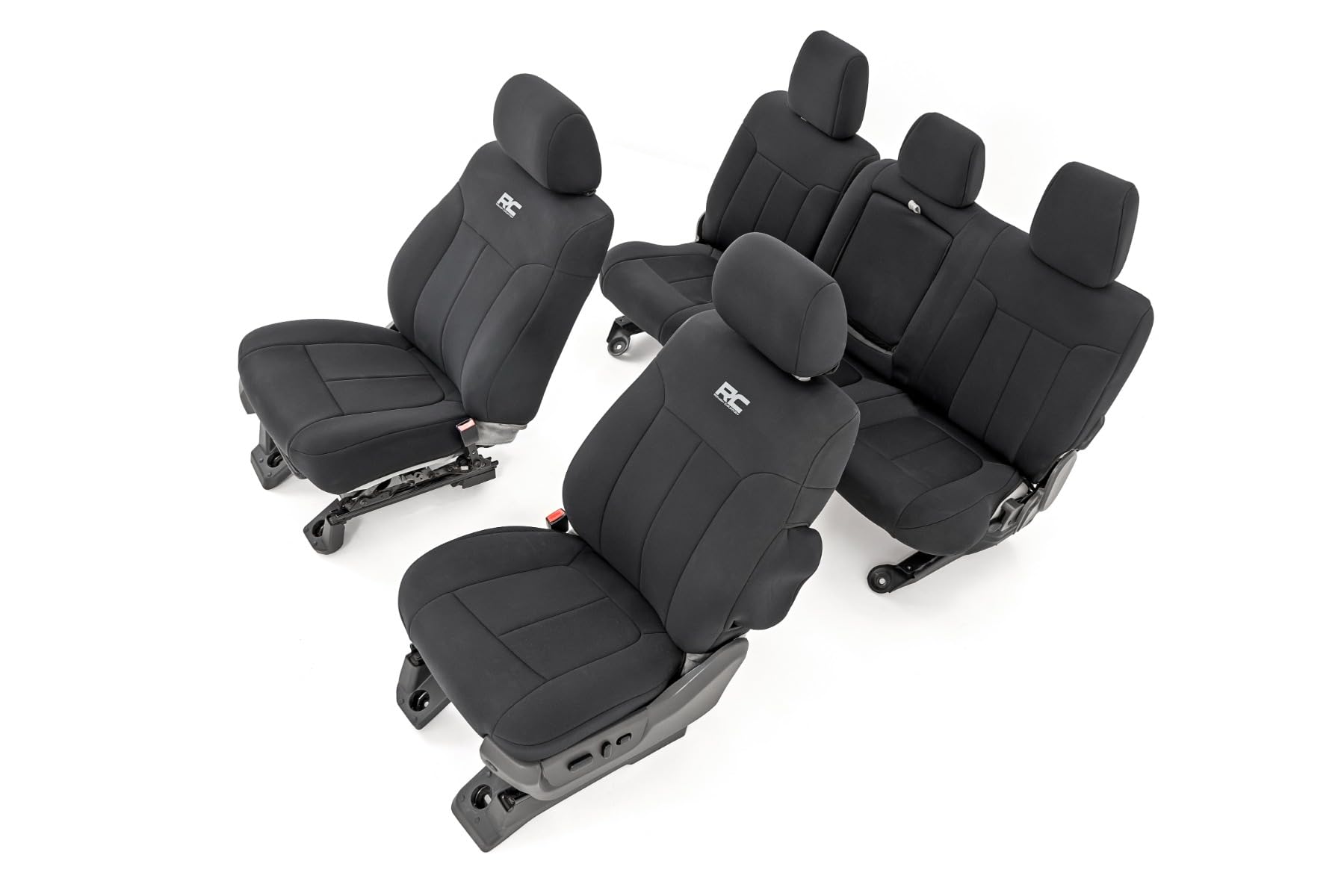 Rough Country Neoprene Seat Covers for F-250/F-350 Ford Super Duty (2011-2016) - Waterproof & UV Resistant, Foam Padded, Front & Rear Seat Cover Set