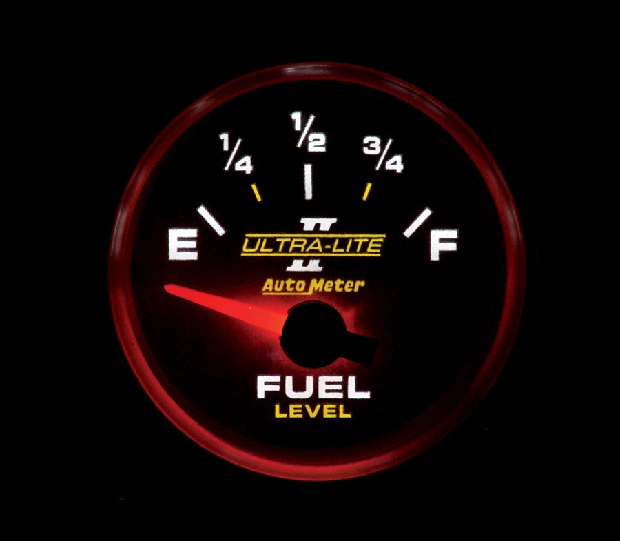 AUTO METER Ultra-Lite II 2-1/16" 240-33 ohms Short Sweep Electric Fuel Level Gauge 4916