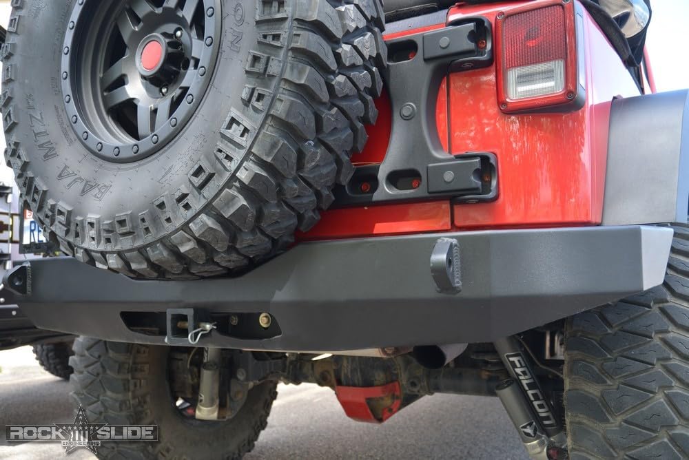Rear Bumper Rock Slide Eng RB-F-101-JK With No Spare Carrier
