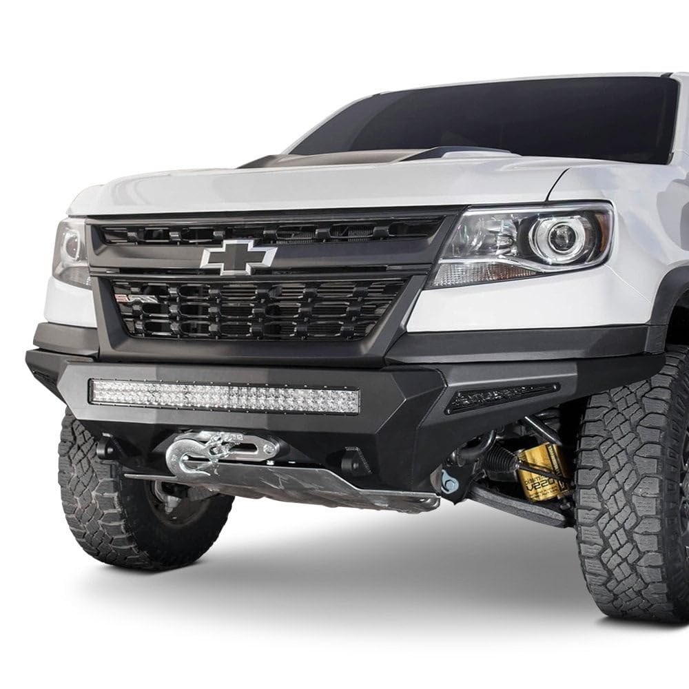 Stealth Fighter Front Bumper Addictive Desert Designs F371202740103 Hammer Black Panel Color Satin Black w/Winch Mount