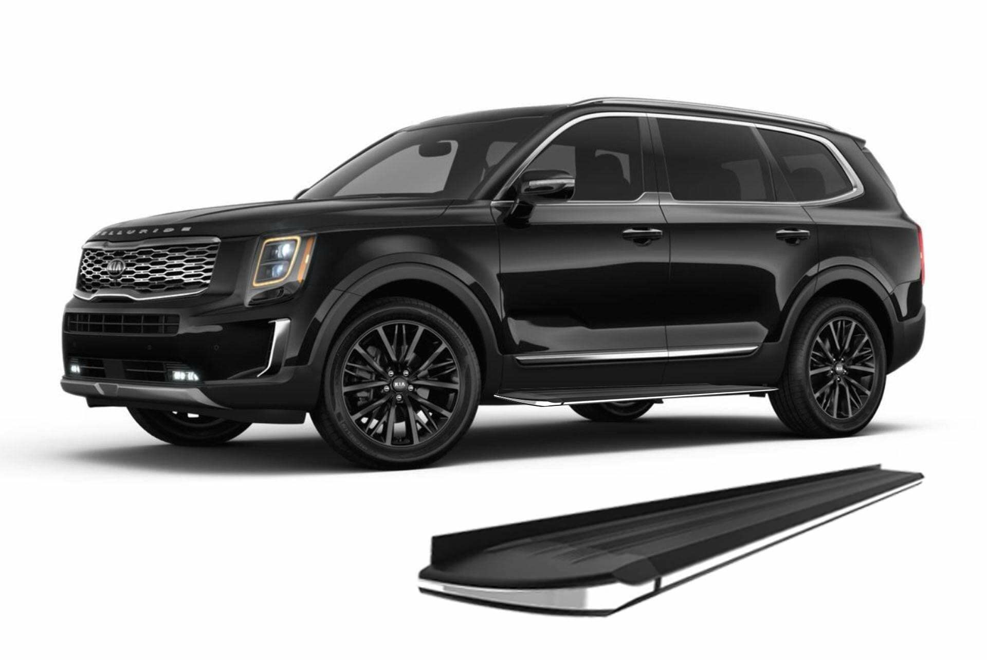 Exceed Black Horse Running Boards Compatible with 2020-2024 Kia Telluride|2020-2024 Hyundai Pallisade-EX-K376