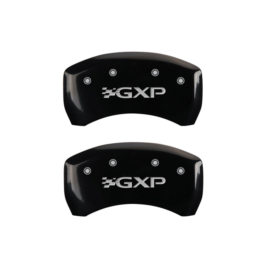 MGP Caliper Covers Black Powder Coat Finish 18030SPXPBK Front and Rear Caliper Cover, Set of 4 (Pontiac GXP Silver Characters, Engraved)