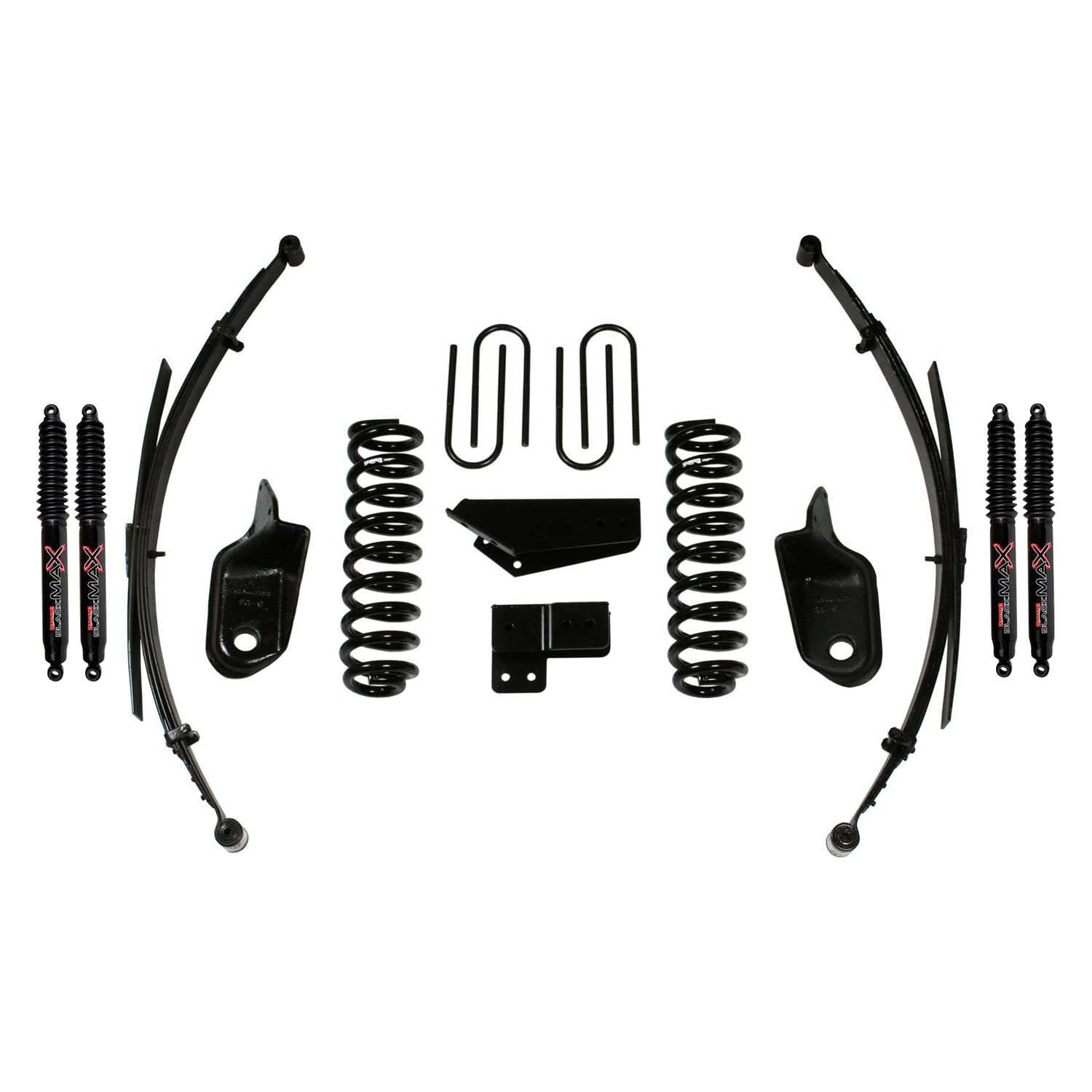 Skyjacker Suspension Lift Kit 186BKS-B w/Shock Black MAX Shocks Incl. Front/Rear Springs Brackets Rear U Bolt Kit 6 in. Lift