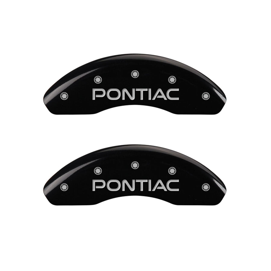 Caliper Covers MGP 18027Sponbk: Black, Pontiac/Arrow Logo, 4 Pack